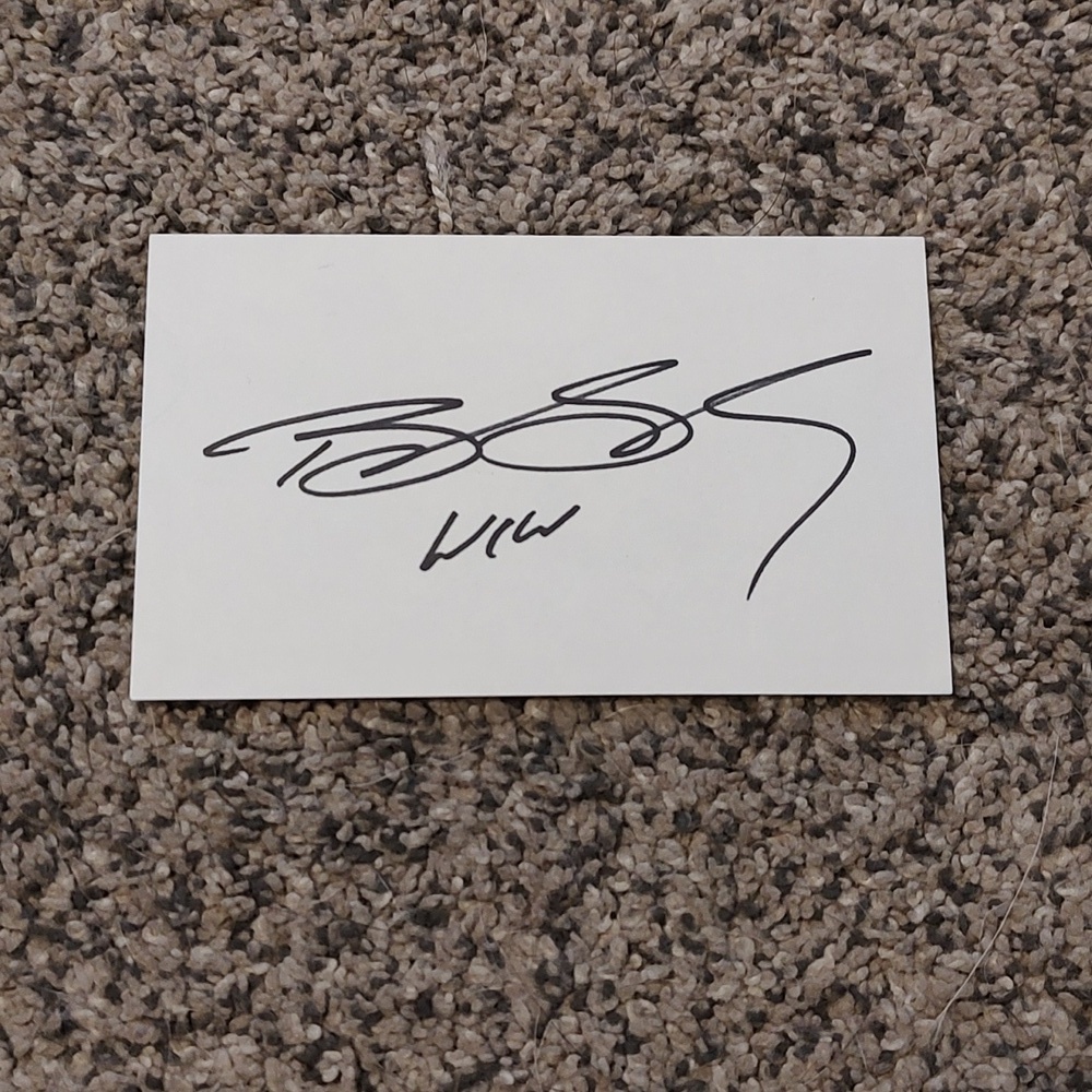 Wcw Bill Goldberg Signed Index Card
